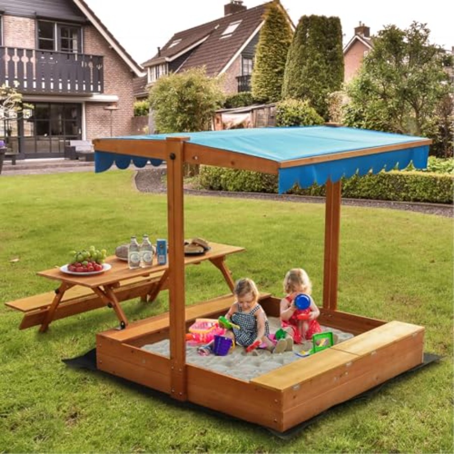 Kids Outdoor Wooden Table - Drewniany piaskownica dla dzieci do zabawy