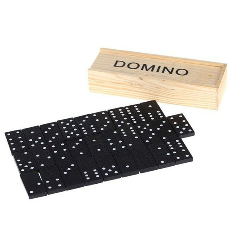 Kids Outdoor Wooden Table - 28 sztuk/zestaw Drewniane Domino Gra Planszowa