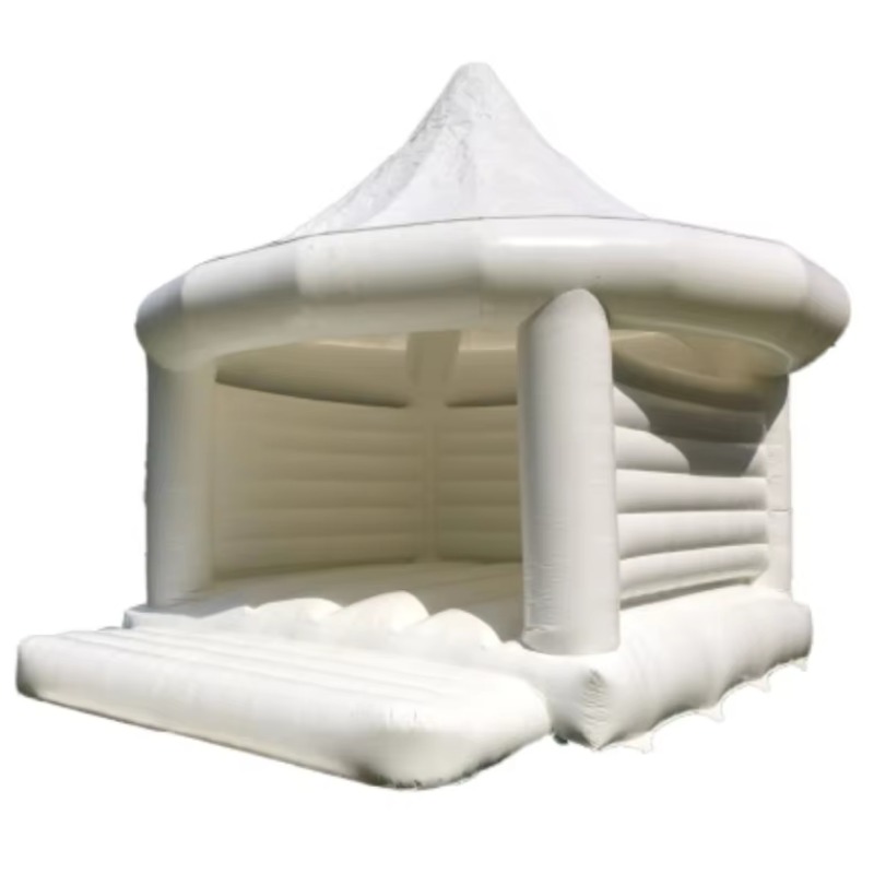 Kids Outdoor Inflatable - Nadmuchiwany biały dom skaczący na wesele,