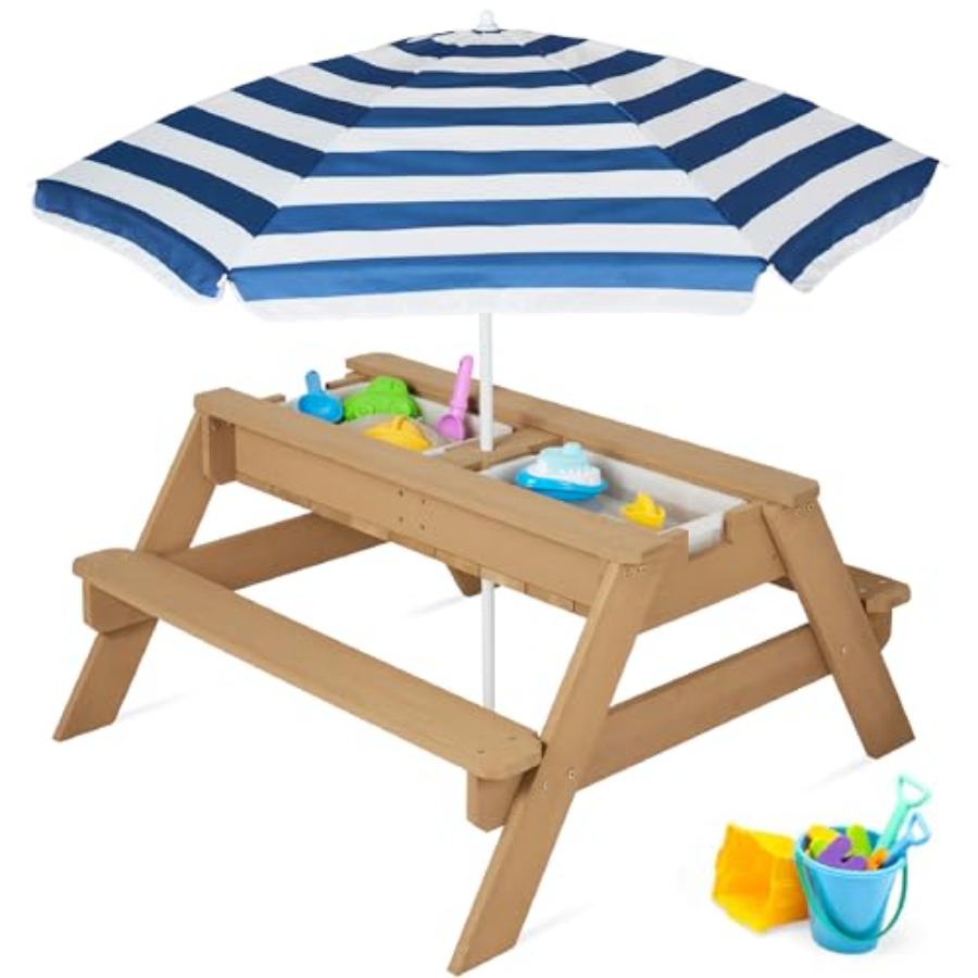 Kids Outdoor Table With Umbrella - Stolik piknikowy dla dzieci na zewnątrz