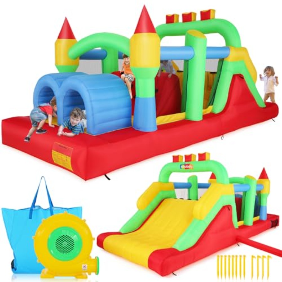 Kids Outdoor Inflatable - Nadmuchiwana trasa przeszkodowa do skakania na