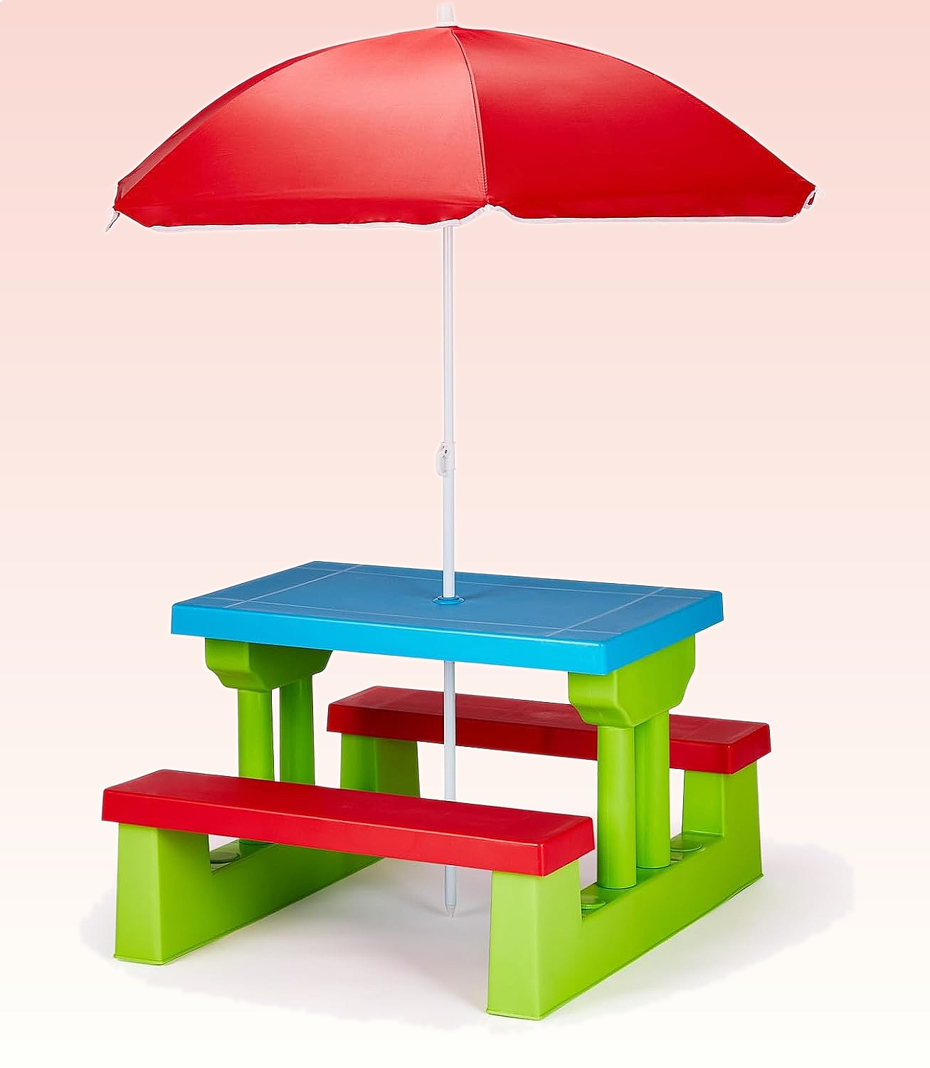 Kids Outdoor Table With Umbrella - JOYMOR Stół piknikowy dla dzieci z