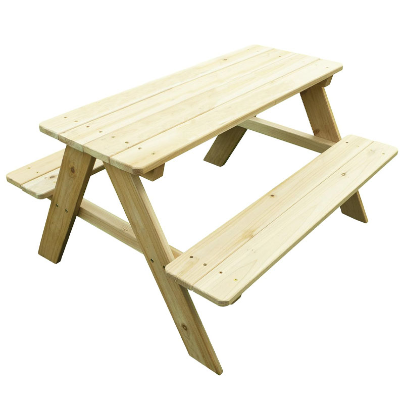 Kids Outdoor Wooden Table - Drewniany stół piknikowy z ławkami dla