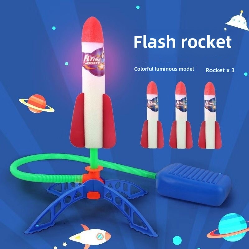 Kids Outdoor Jumping Toys - Dziecięca rakieta powietrzna z pompką nożną