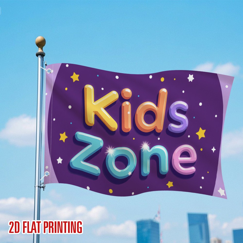 Kids Outdoor Zone - Flaga Ogrodowa dla Dzieci, Wytrzymała Poliestrowa