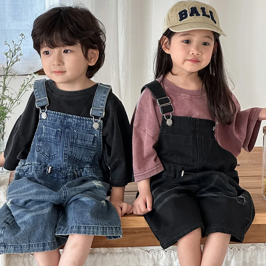 Kids Outdoor Overalls - Letnie unisexowe dżinsowe ogrodniczki dla dzieci