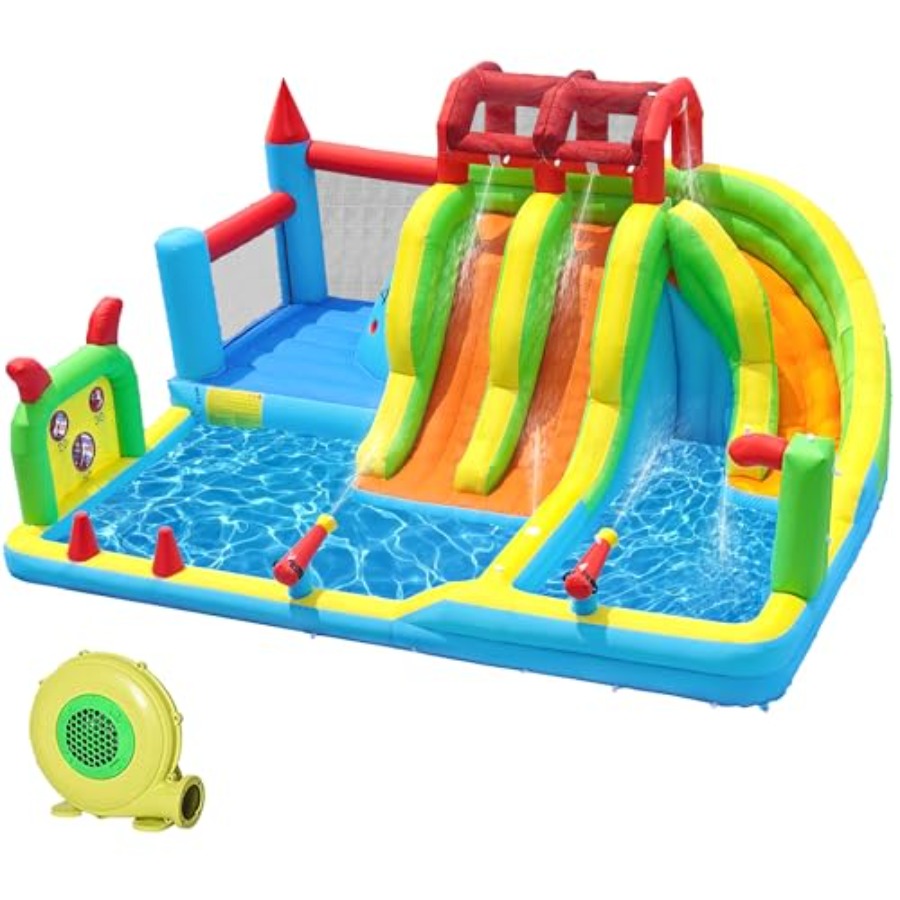 Kids Outdoor Zone - Nadmuchiwany park wodny dla dzieci: niebiesko-żółta