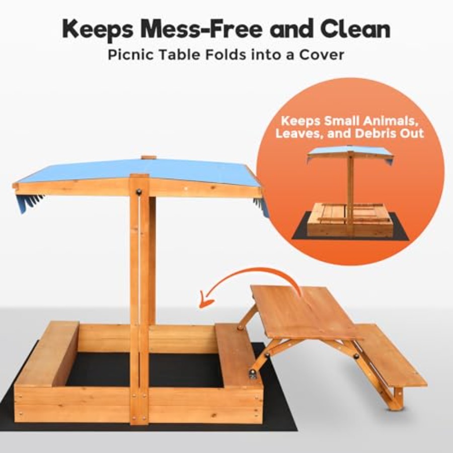 Drewniany piaskownica dla dzie – Kids Outdoor Wooden Table recenzja i cena