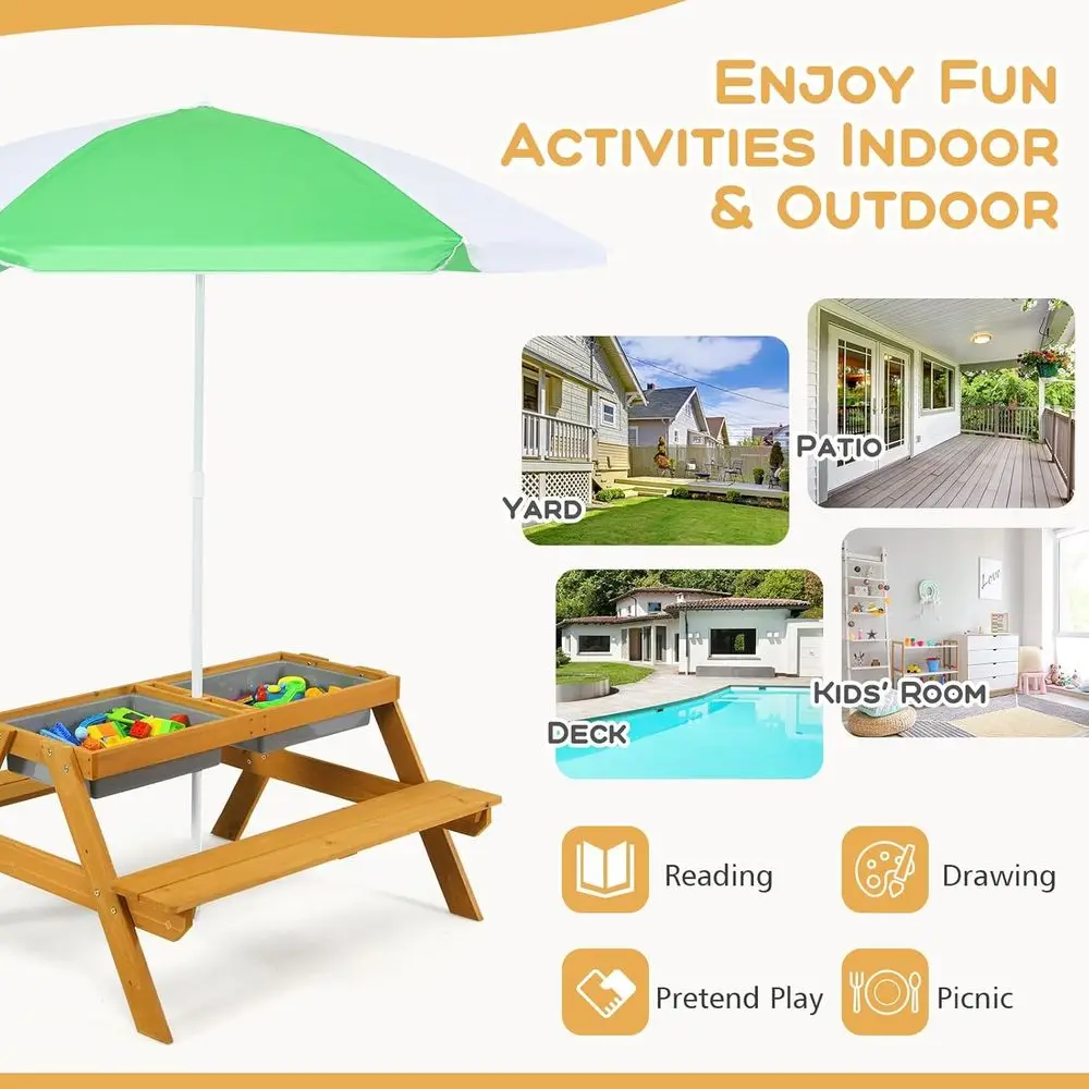 Stolik piknikowy dla dzieci 3w – Kids Outdoor Table With Umbrella recenzja i cena