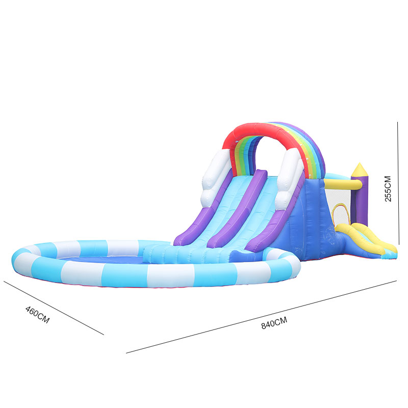 Ogromna tęczowa dmuchana zjeżd – Kids Outdoor Inflatable recenzja i cena