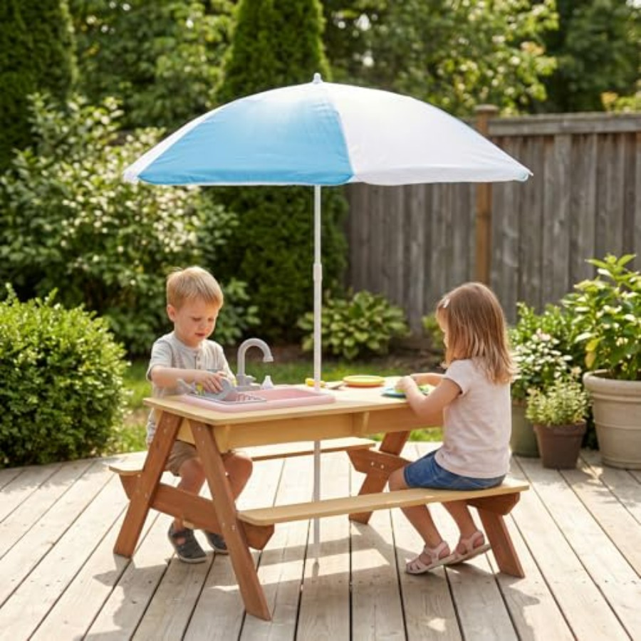 Stolik piknikowy dla dzieci na – Kids Outdoor Table With Umbrella recenzja i cena
