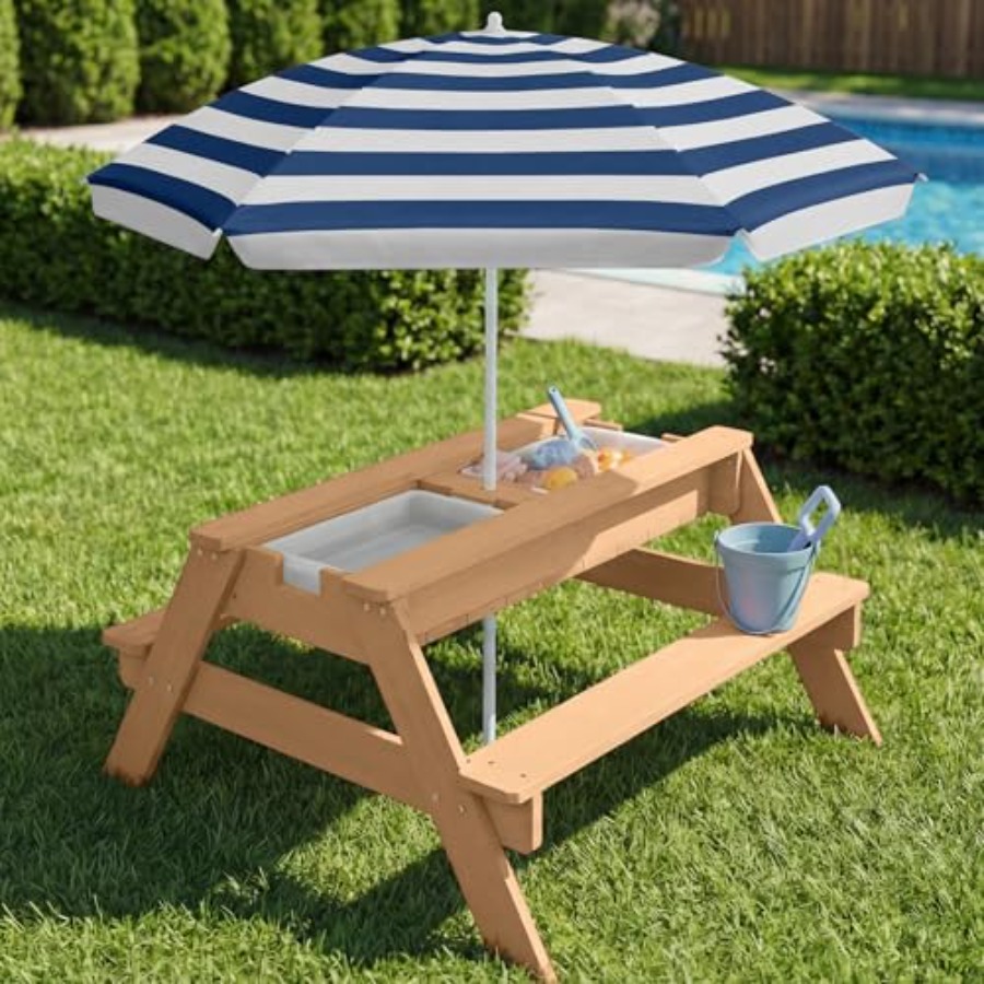 Stolik piknikowy dla dzieci na – Kids Outdoor Table With Umbrella recenzja i cena