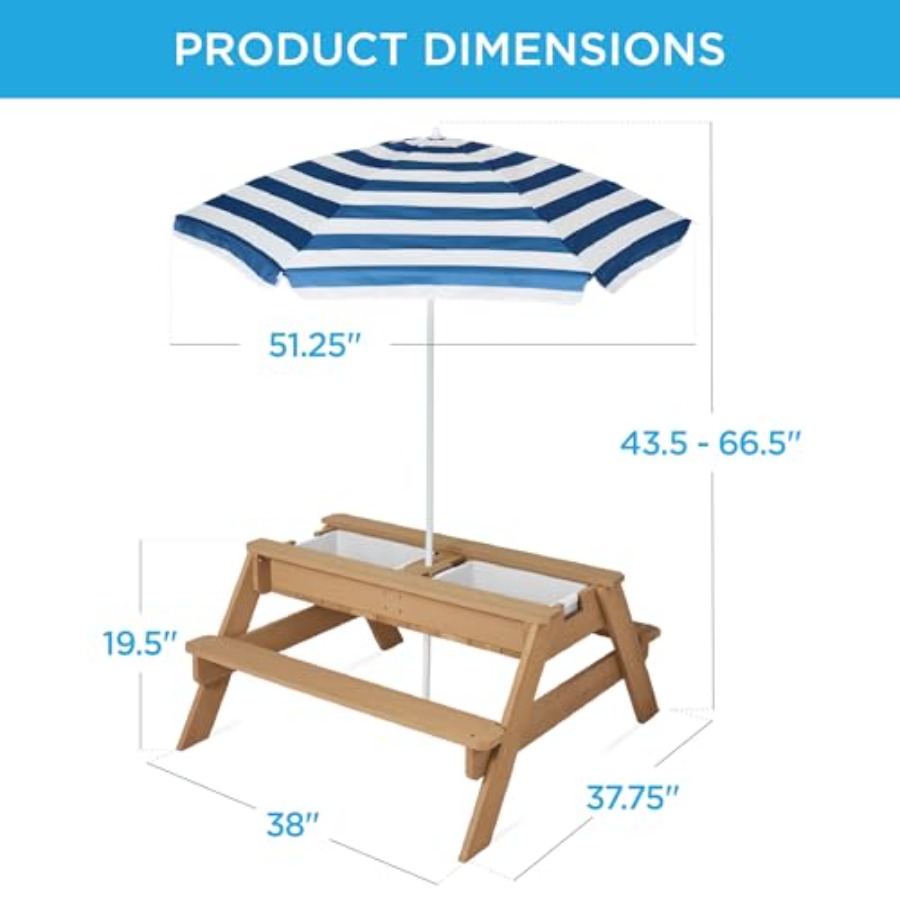 Stolik piknikowy dla dzieci na – Kids Outdoor Table With Umbrella recenzja i cena
