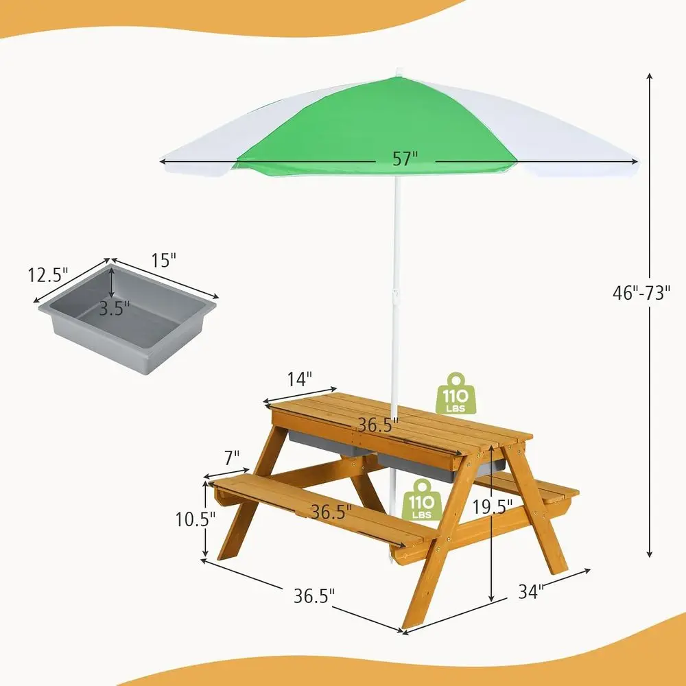 Stolik piknikowy dla dzieci 3w – Kids Outdoor Table With Umbrella recenzja i cena