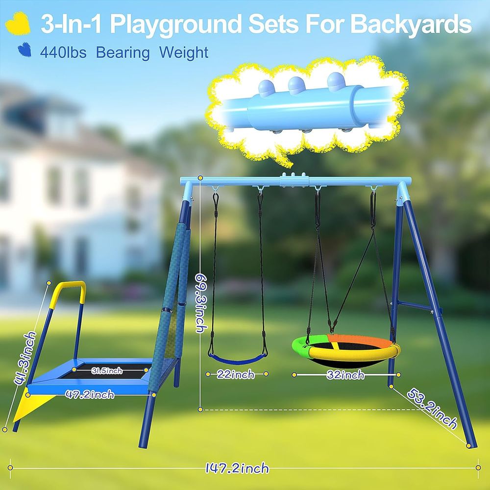 Huśtawka dla dzieci 3w1 z tkan – Kids Outdoor Zone recenzja i cena