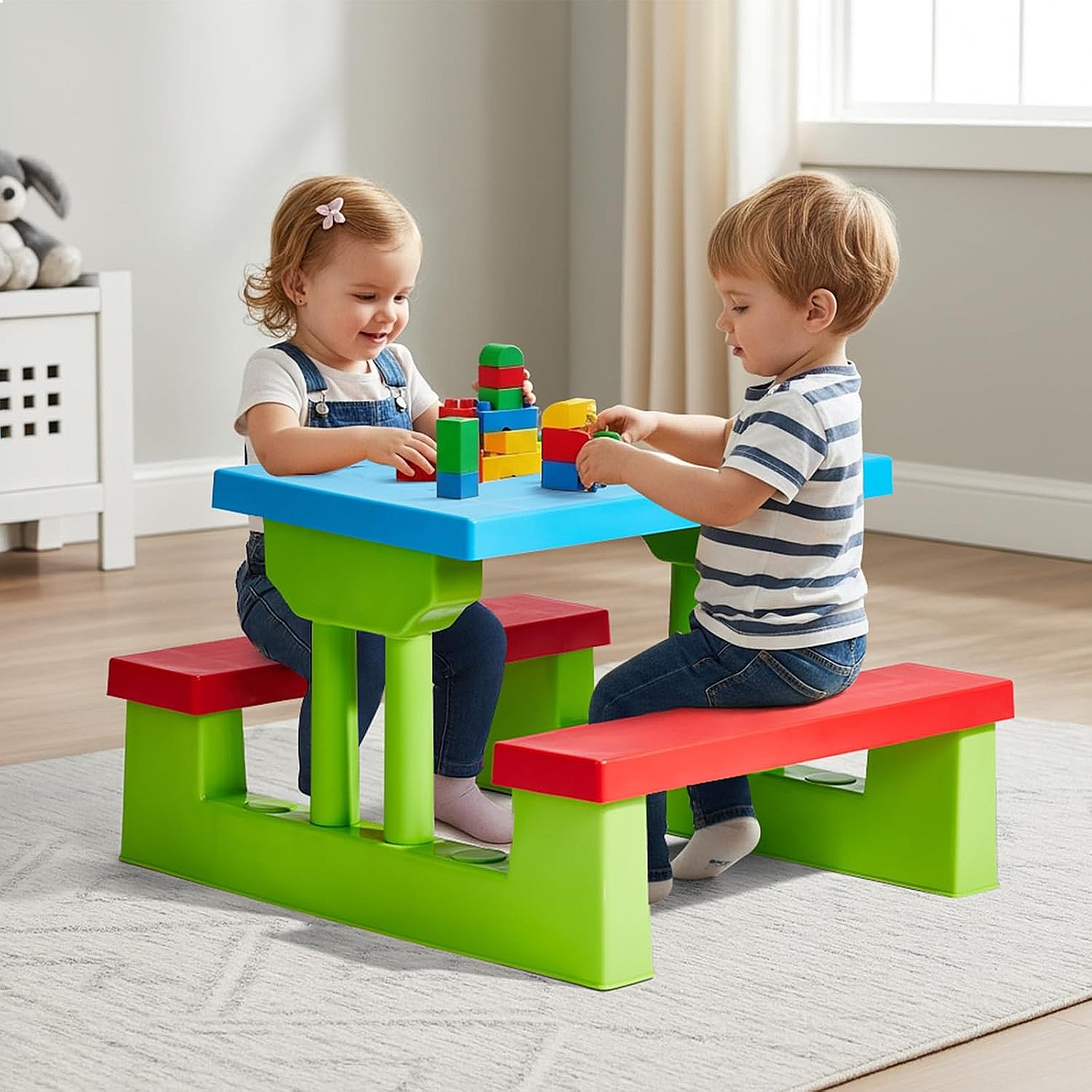 JOYMOR Stół piknikowy dla dzie – Kids Outdoor Table With Umbrella recenzja i cena