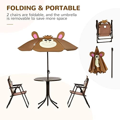 Zestaw stolik i krzesełki dla  – Kids Outdoor Table With Umbrella recenzja i cena