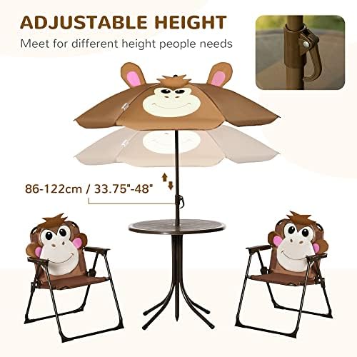 Zestaw stolik i krzesełki dla  – Kids Outdoor Table With Umbrella recenzja i cena