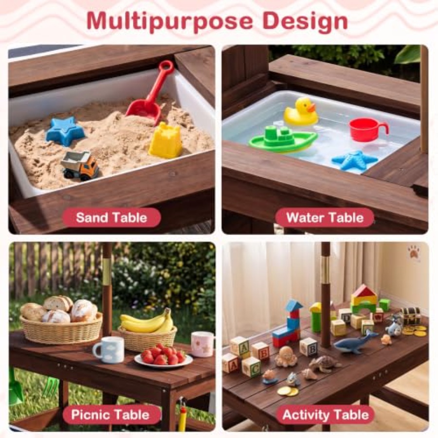 Drewniany stolik piknikowy dla – Kids Outdoor Wooden Table recenzja i cena