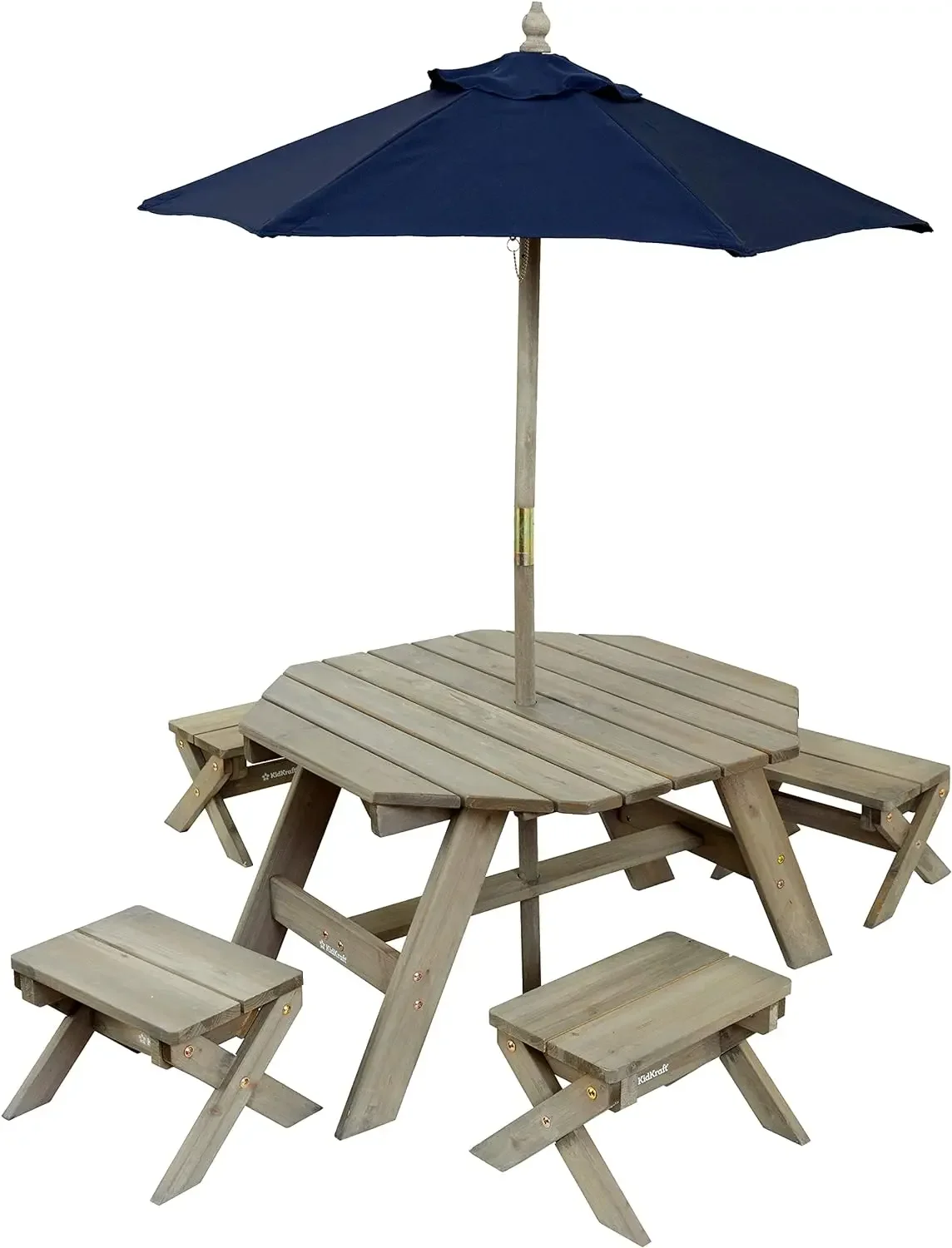 Ośmiokątny Stół Stołki Zestaw  – Kids Outdoor Table With Umbrella recenzja i cena