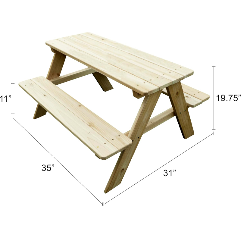 Drewniany stół piknikowy z ław – Kids Outdoor Wooden Table recenzja i cena