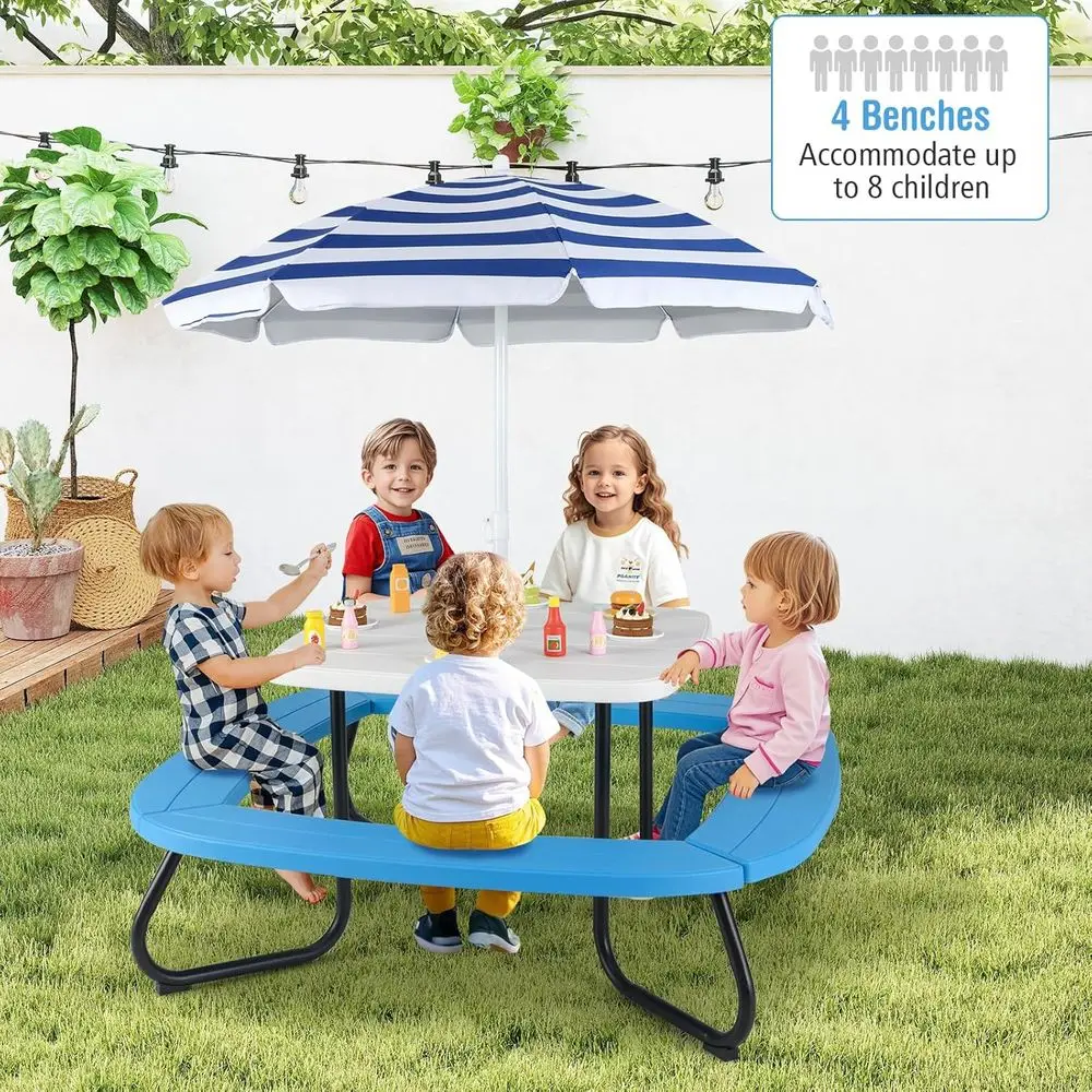 Stół piknikowy dla 8 osób z pa – Kids Outdoor Table With Umbrella recenzja i cena