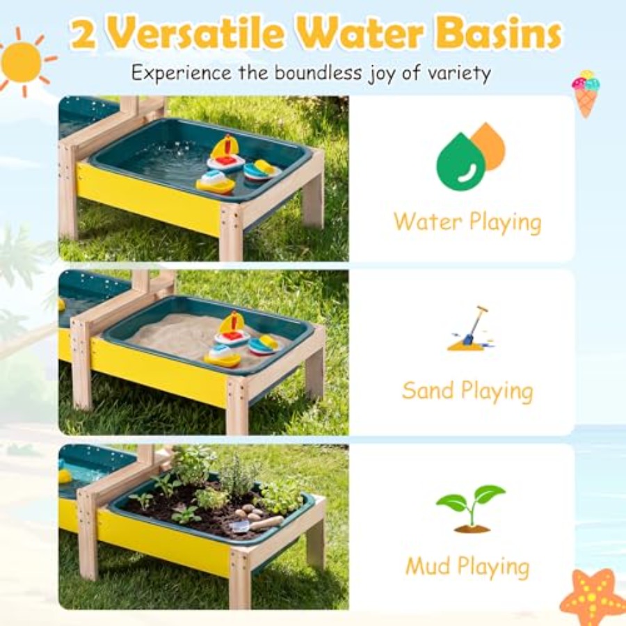 Zestaw do zabawy na zewnątrz d – Kids Outdoor Wooden Table recenzja i cena
