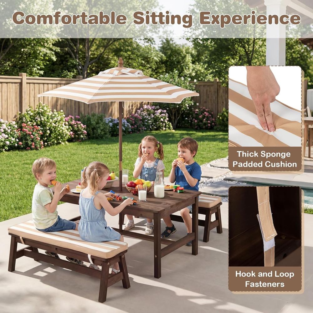 Stolik piknikowy dla dzieci, d – Kids Outdoor Table With Umbrella recenzja i cena