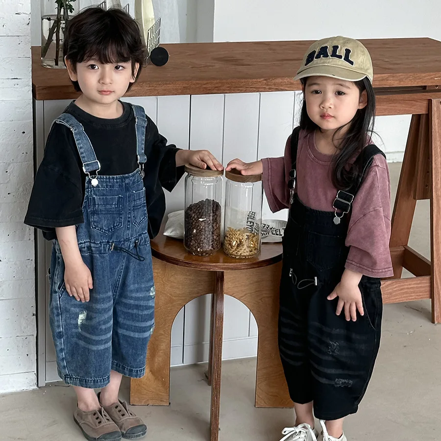 Letnie unisexowe dżinsowe ogro – Kids Outdoor Overalls recenzja i cena