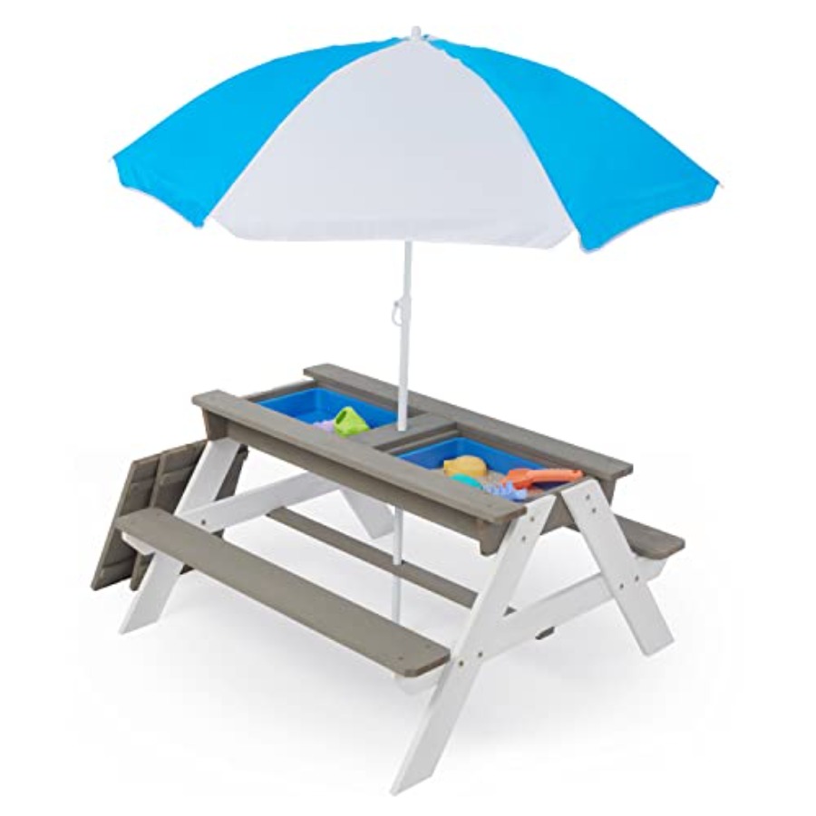 Stół piknikowy na zewnątrz do  – Kids Outdoor Table With Umbrella recenzja i cena