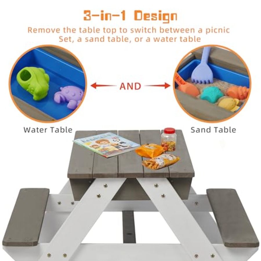 Stół piknikowy na zewnątrz do  – Kids Outdoor Table With Umbrella recenzja i cena