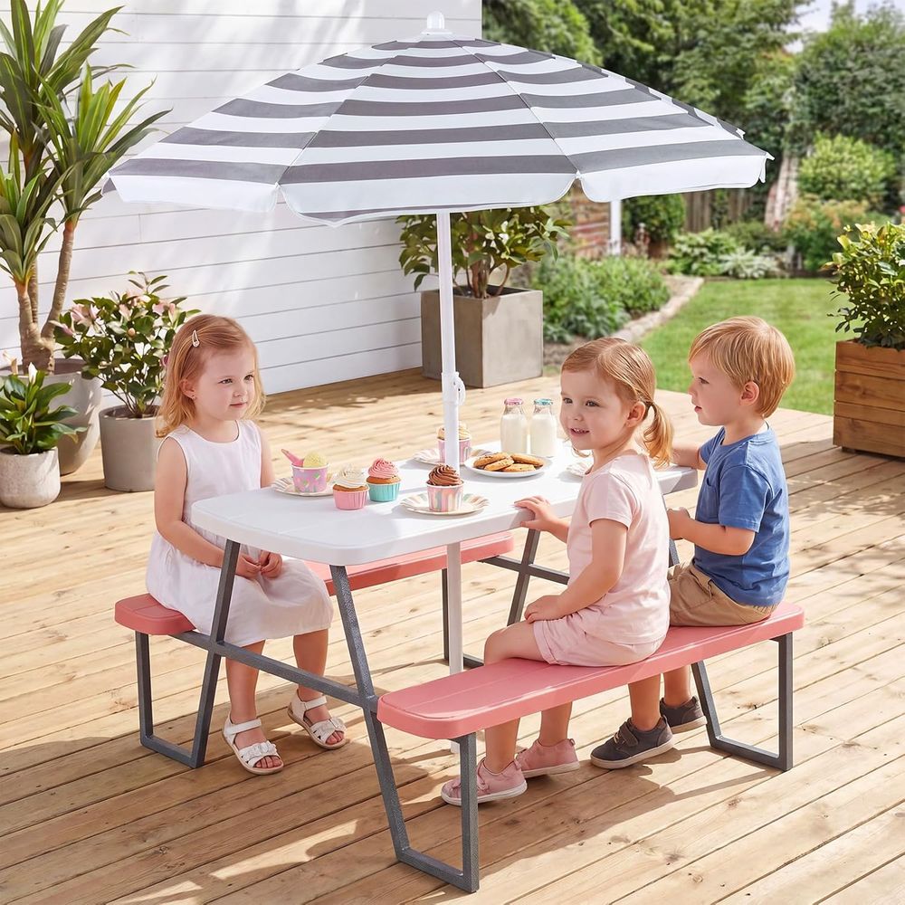 Stół piknikowy dla dzieci, zes – Kids Outdoor Table With Umbrella recenzja i cena