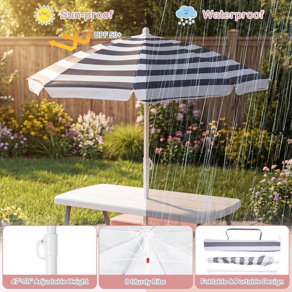 Stół piknikowy dla dzieci, zes – Kids Outdoor Table With Umbrella recenzja i cena